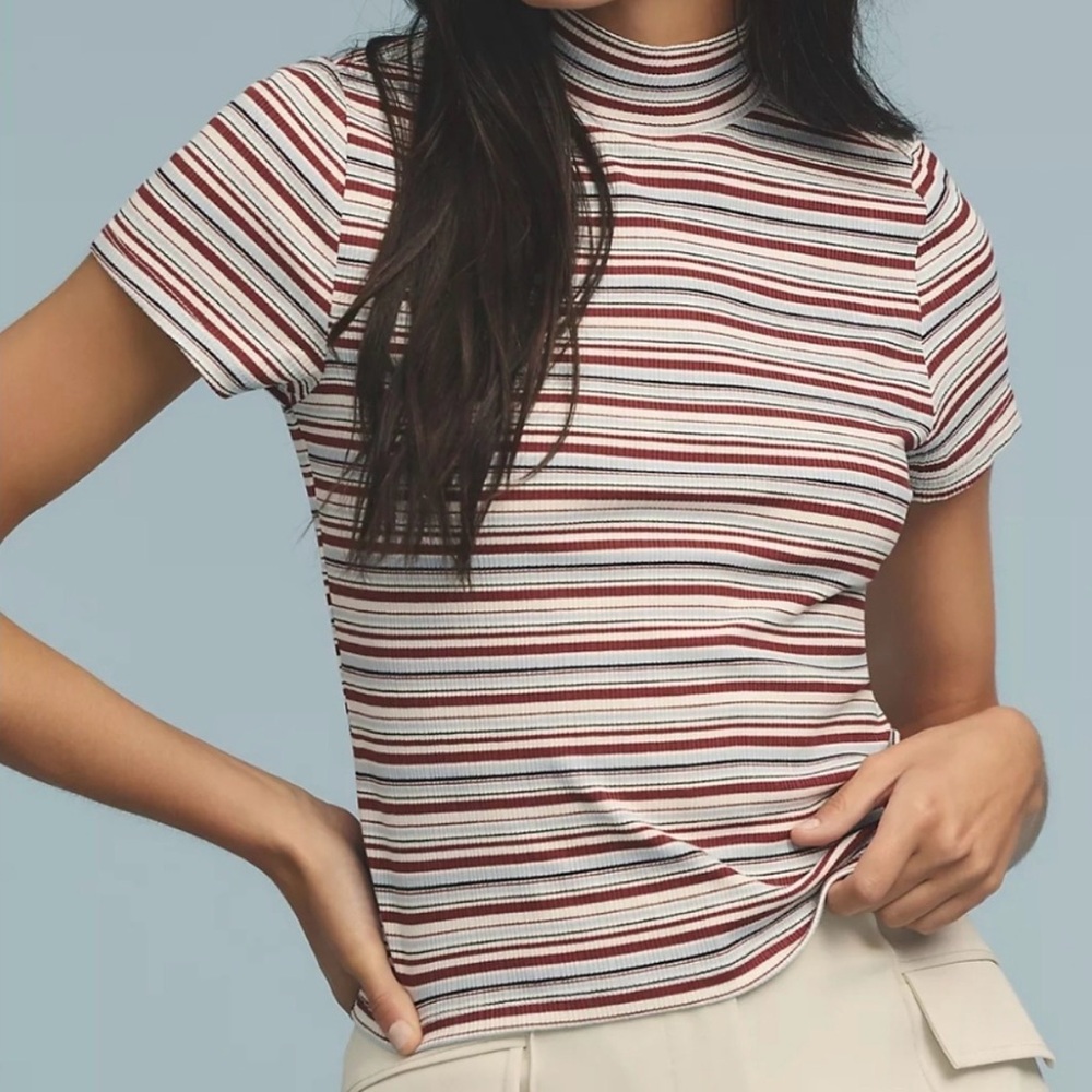 Anthropologie Maeve Blair Baby Mock Turtle striped shirt